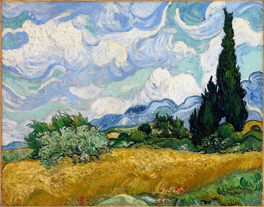Vincent Van Gogh Painting - Wheatfield With Cypresses by Van Gogh Vincent Van Gogh Painting - Wheatfield With Cypresses by Van Gogh