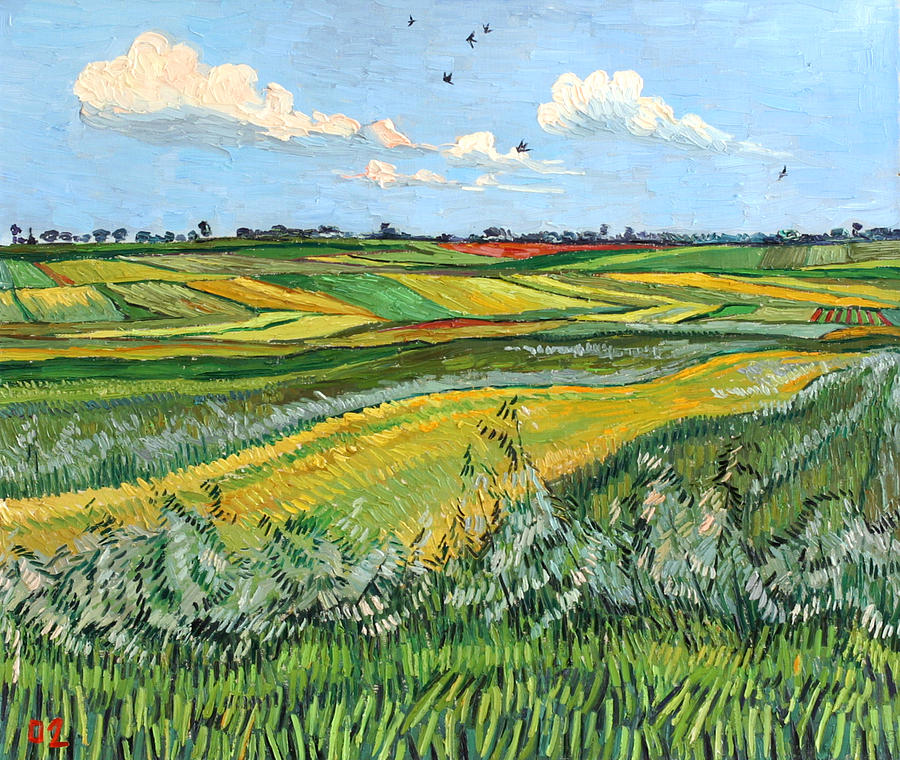 Wheat Fields And Clouds Painting by Vitali Komarov