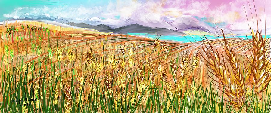 Wheat Landscape Digital Art by Joseph Mora