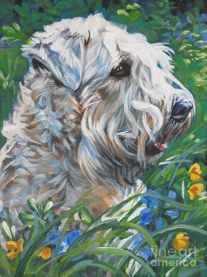 Flower Painting - Wheaten Terrier by Lee Ann Shepard