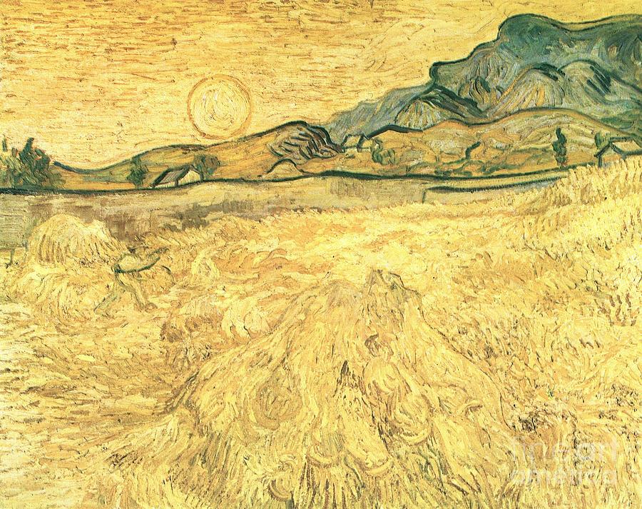 Wheatfield with Reaper and Sun Painting by Celestial Images