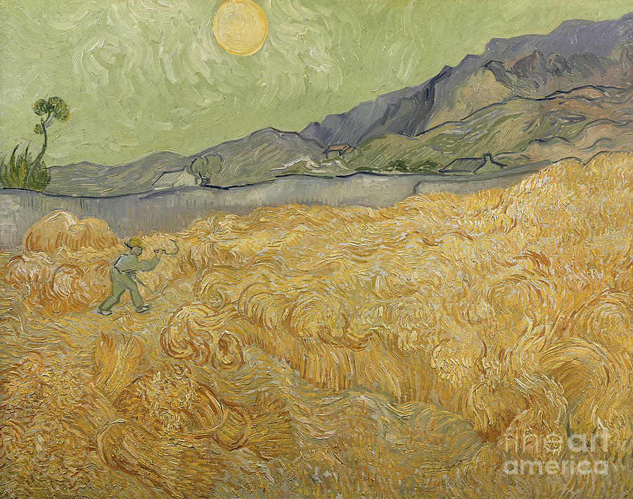 Wheatfield with Reaper Painting by Vincent Van Gogh