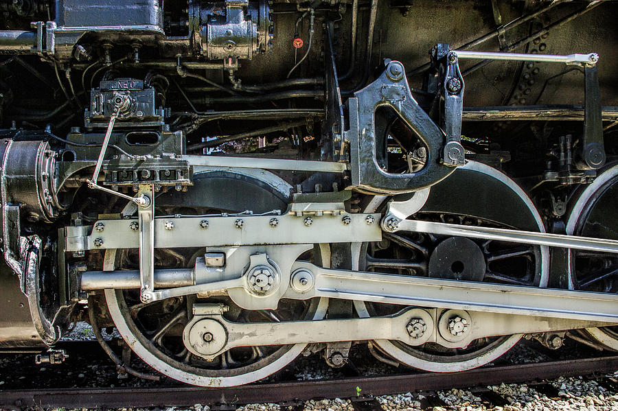 Wheel Detail of the Pere Marquette Railroad Steam Locomotive Engine Photograph by Randall Nyhof