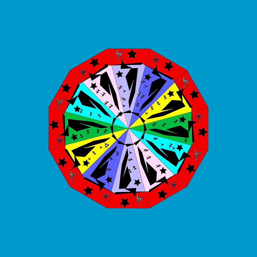 Abstract Digital Art - Wheel of Color by Cathy Harper