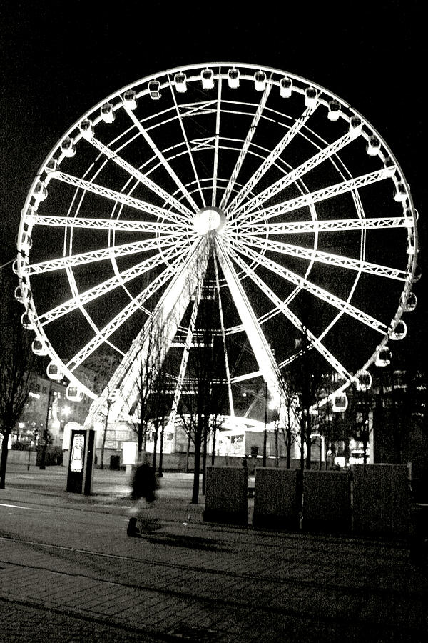 Wheel of Manchester - Black and White Photograph by Doc Braham