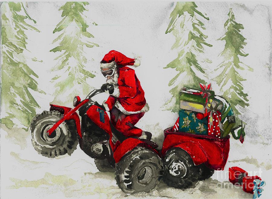 Wheelie Through the Snow Painting by Norah Daily
