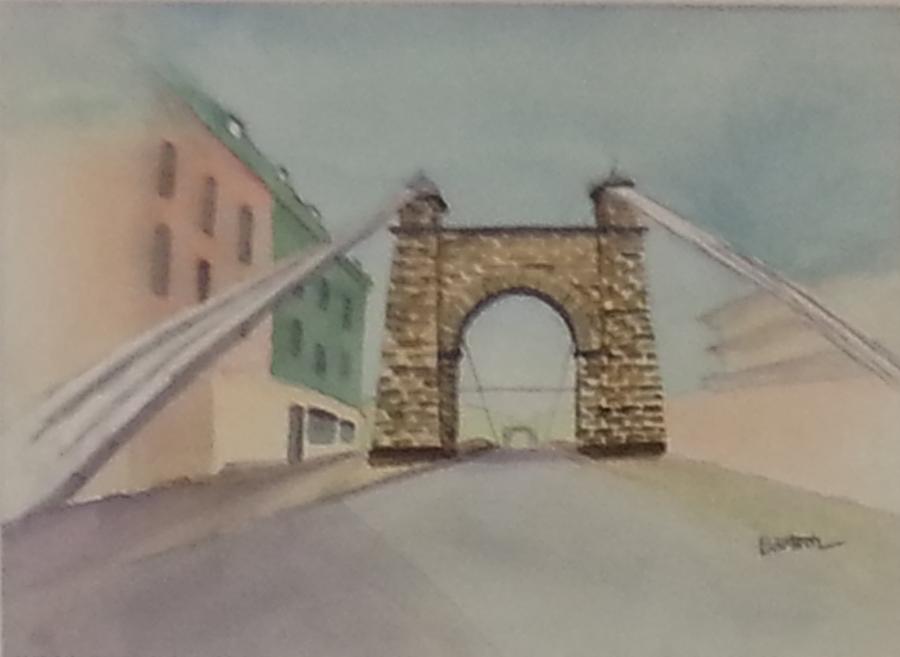 Wheeling Suspension Bridge 2 Painting by David Bartsch