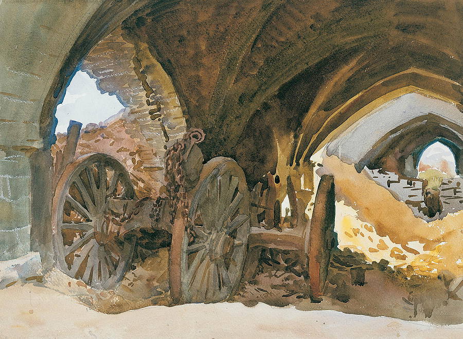 John Singer Sargent Drawing - Wheels in Vault by John Singer Sargent