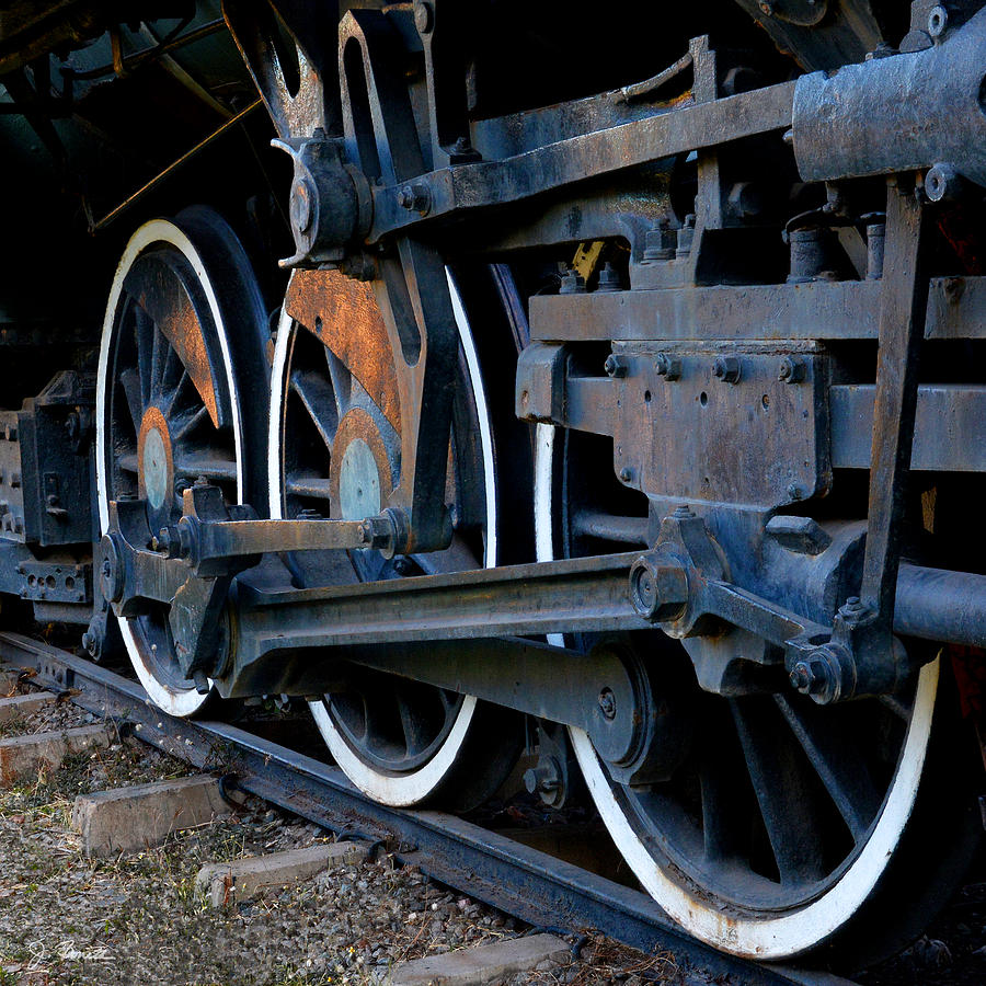 Steam Engine Photograph - Wheels on Rails by Joe Bonita