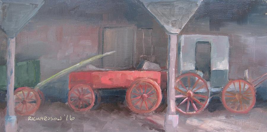 Barn Painting - Wheels by Susan Richardson