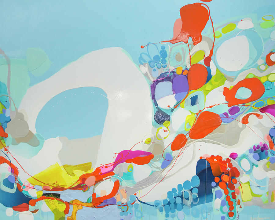 Abstract Painting - When Alexa Moved In by Claire Desjardins Abstract Painting - When Alexa Moved In by Claire Desjardins