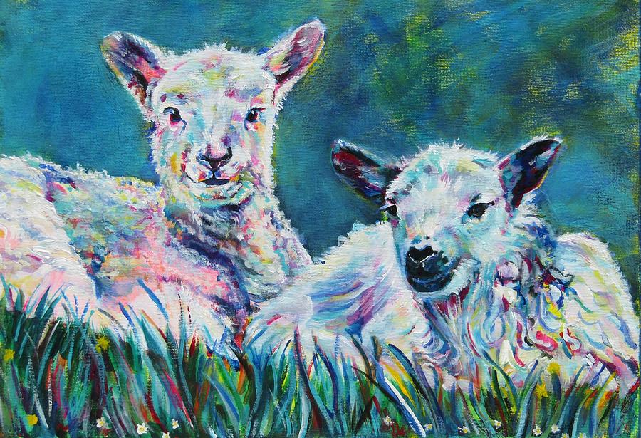 When ewes were young Painting by Karin McCombe Jones