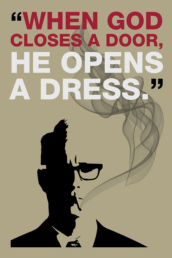 Actor Painting - When God Closes a Door - Mad Men Poster Roger Sterling Quote by Beautify My Walls
