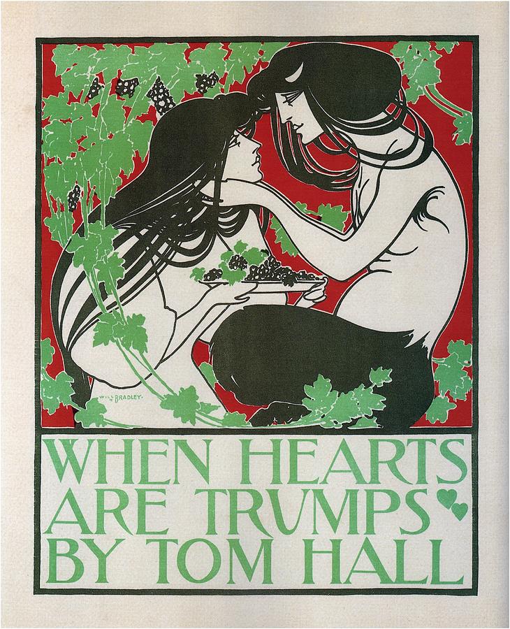 When Hearts Are Trumps - By Tom Hall - Vintage Nouveau Poster Mixed Media