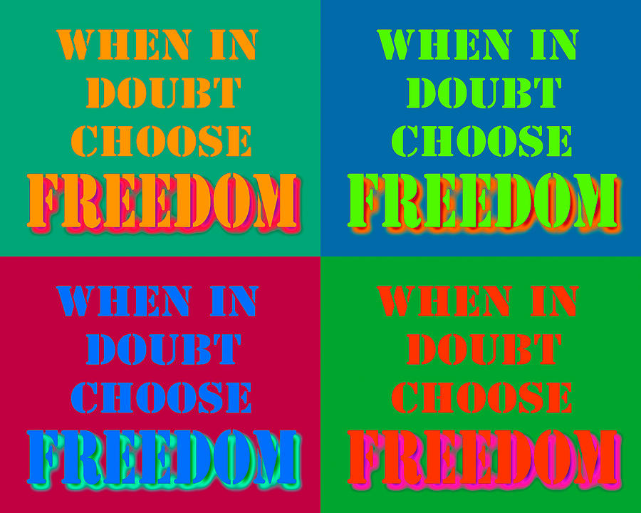 When In Doubt Choose Freedom Pop Art Quotes Photograph by Keith Webber Jr