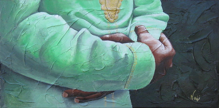 Figure Painting - When in Prayer by NAFI The Artist