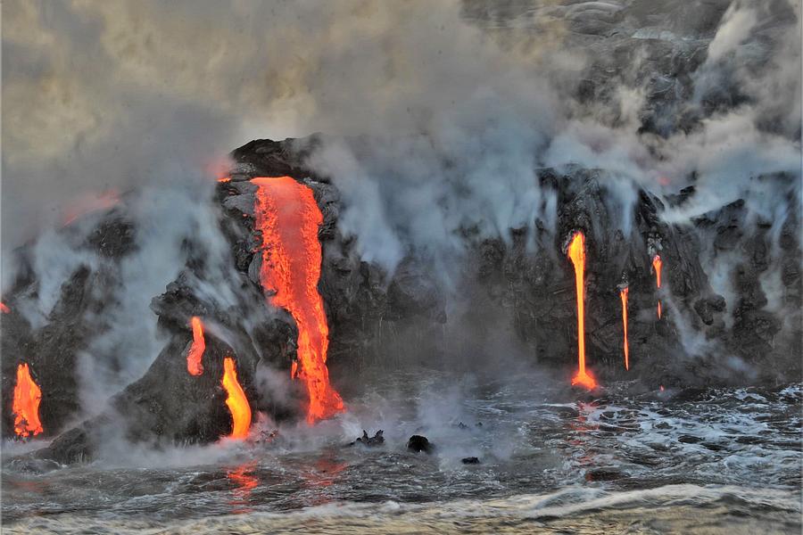 When Lava Meets the Sea Photograph by Heidi Fickinger