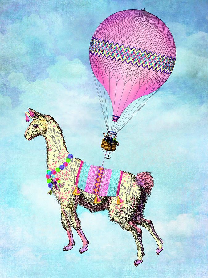 Flying Llama Digital Art by Tammy Wetzel