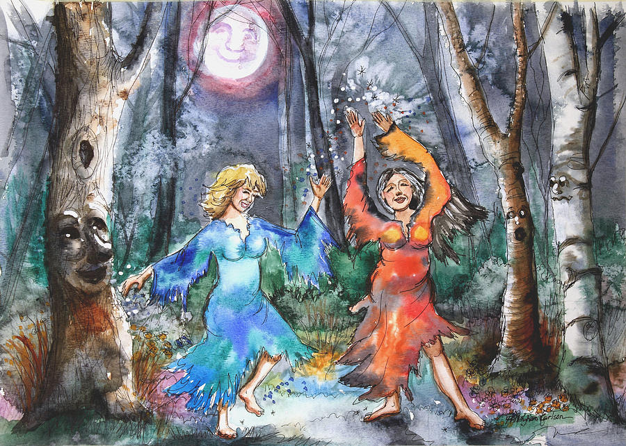 When Middle Aged Fairies.. Painting by Patricia Allingham Carlson