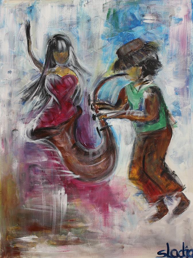 When music comes to life Painting by Sladjana Lazarevic
