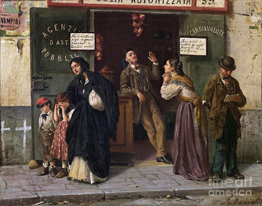 When Pawnbroker Or The Closed Bank Painting by Celestial Images
