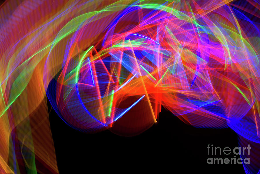 When Rainbows Collide - Light Motion Abstract Photograph by Anthony Totah