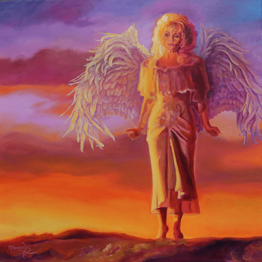 When She Flies - Dolly Parton Painting by Maria Modopoulos