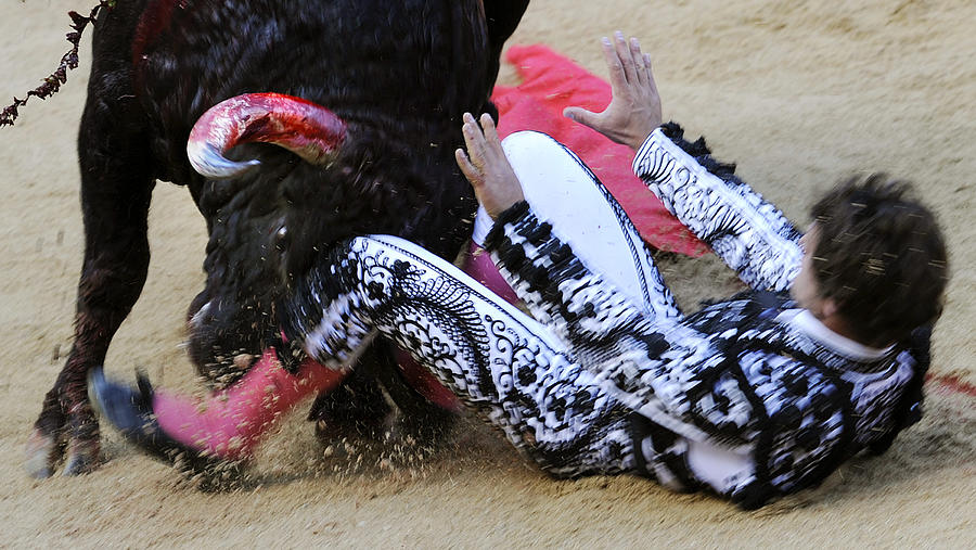 Bull Photograph - When the Bull Gores the Matador III by Rafa Rivas