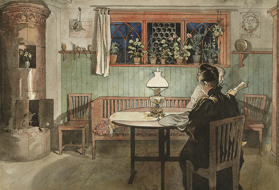 When the Children have Gone to Bed. From A Home Painting by Carl Larsson