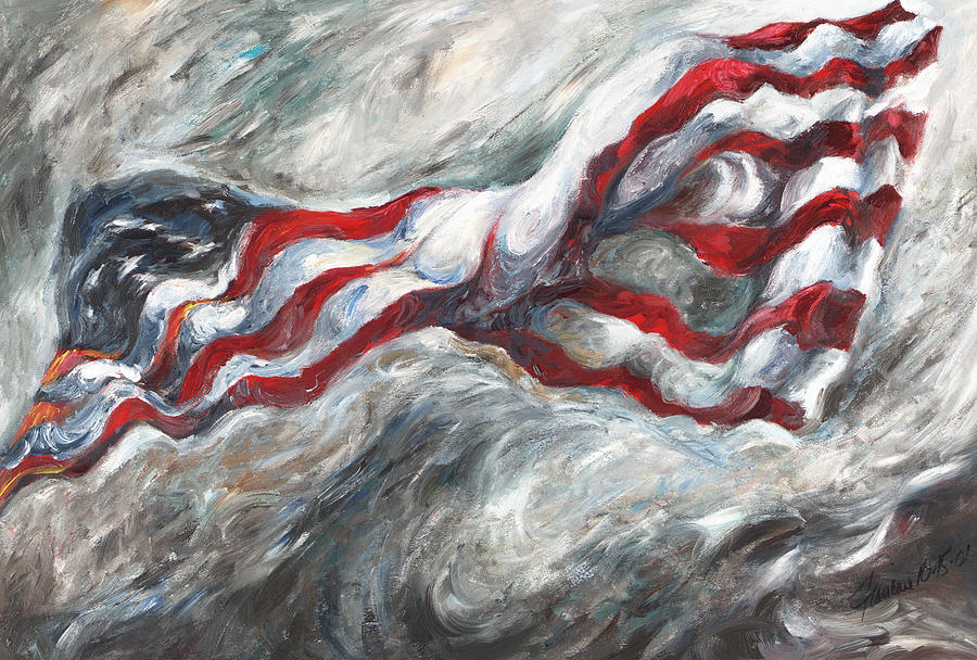 American Flag Painting - When the dust settles by Francine Stuart