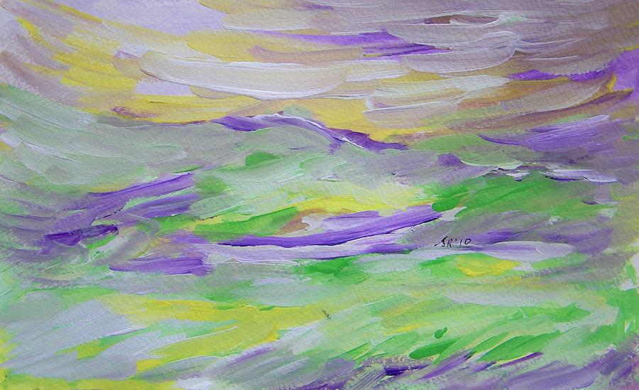 When the Sky Is Yellow the Purple Emerges Painting by Judith Redman