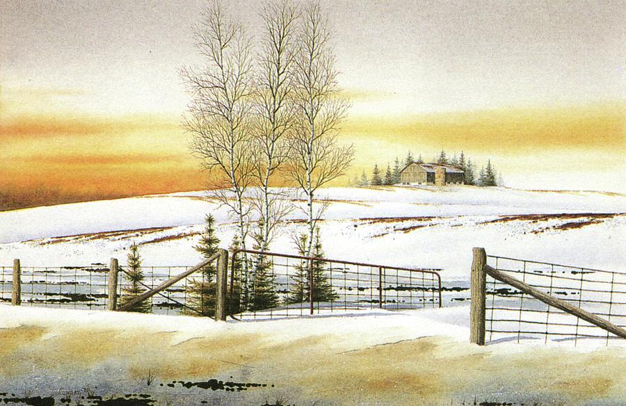 When the Snow starts melting Painting by Conrad Mieschke
