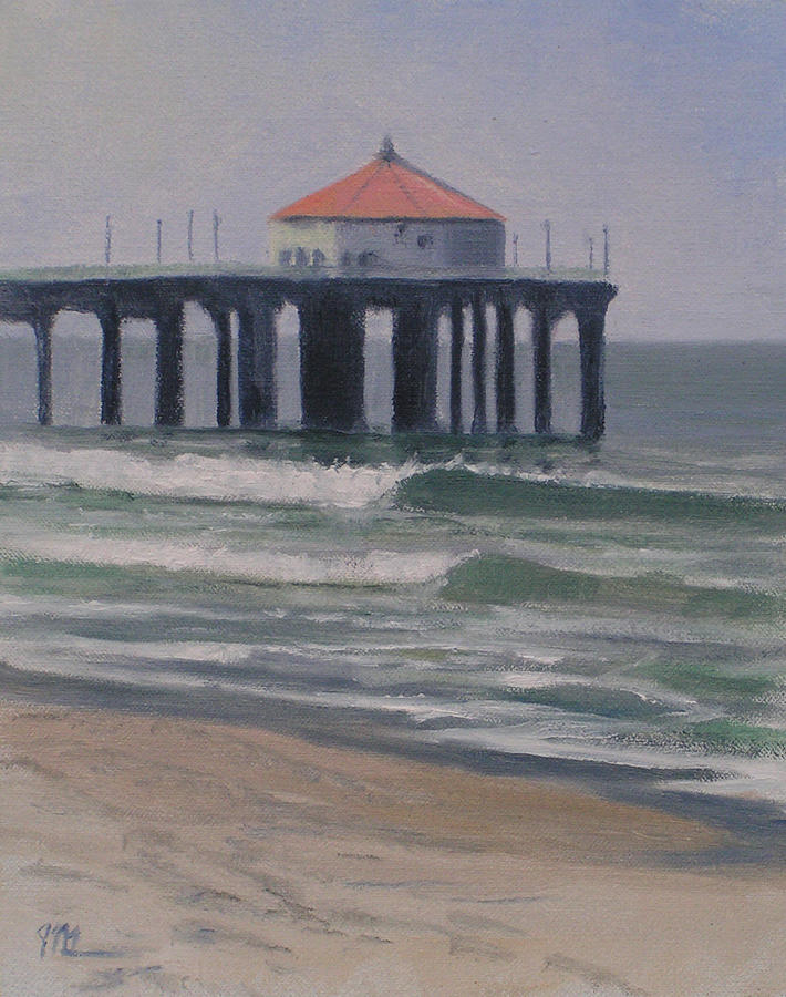 Manhattan Beach Pier Painting - When The Sun Came Out by Joe Mancuso