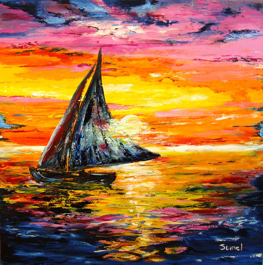 When the sun goes down Painting by Sunel De Lange
