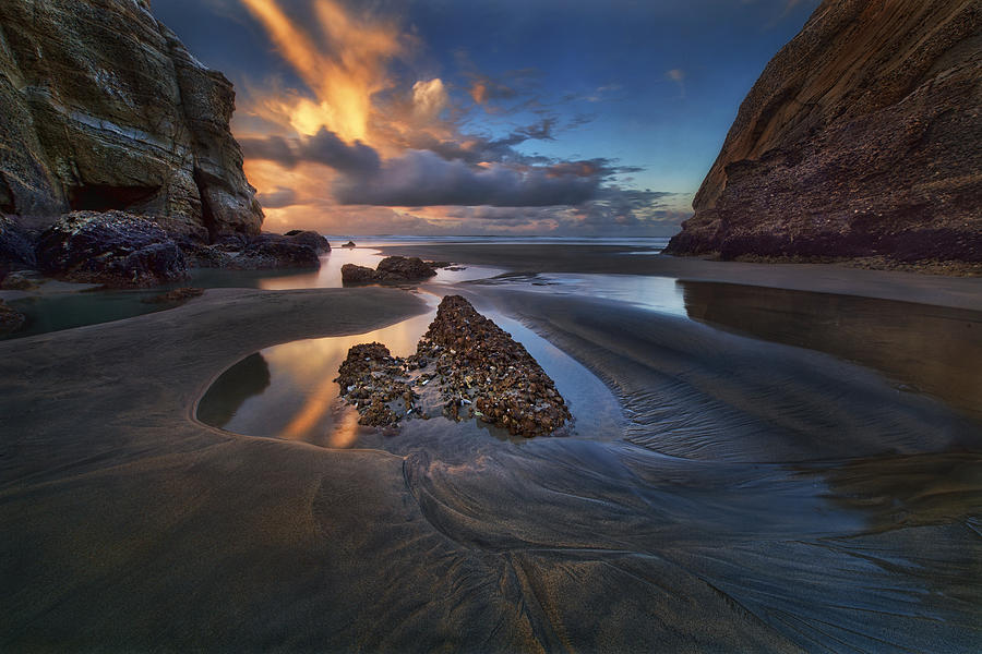 Sunset Photograph - When The Tide Receded by Yan Zhang