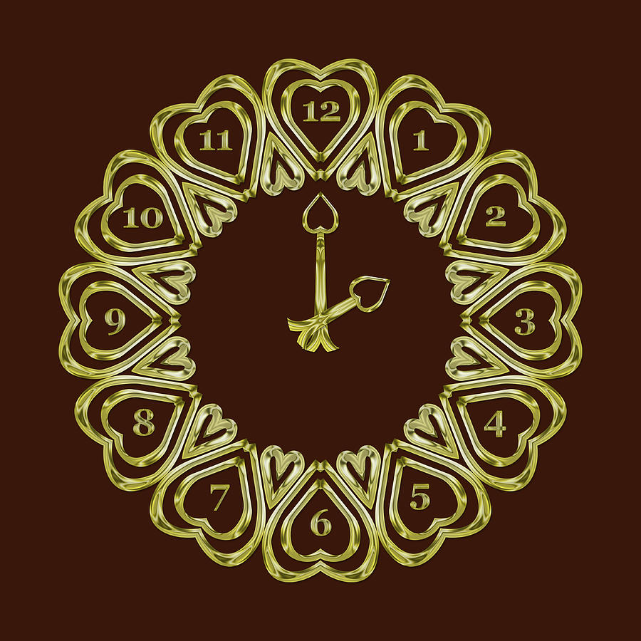 When The Time Stopped - 2 O Clock - Dark Brown Digital Art