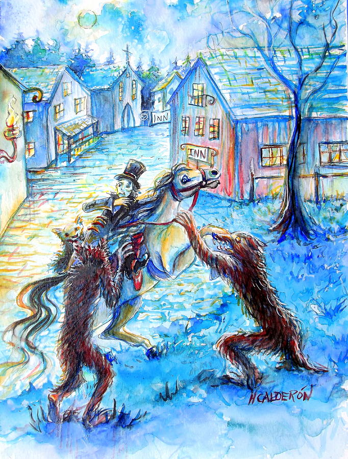 When Werewolves Attack Painting by Heather Calderon