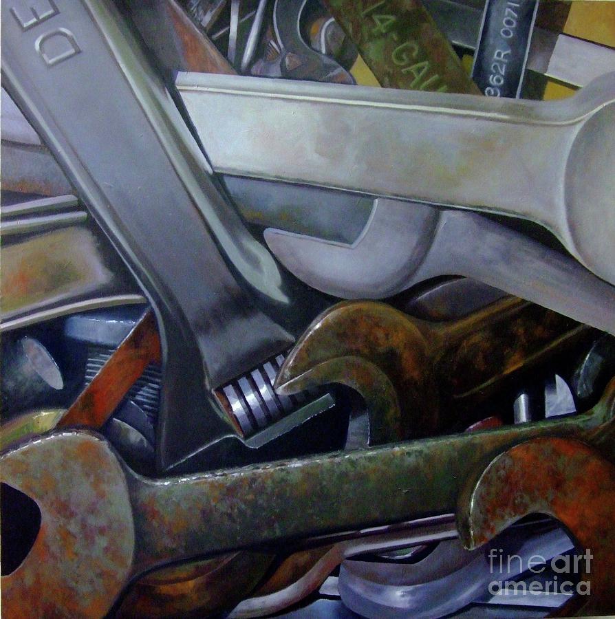 Where Have All The Mechanics Gone Painting by Jessica Anne Thomas