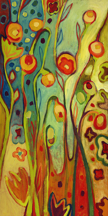 Abstract Painting - Where Does Your Garden Grow by Jennifer Lommers