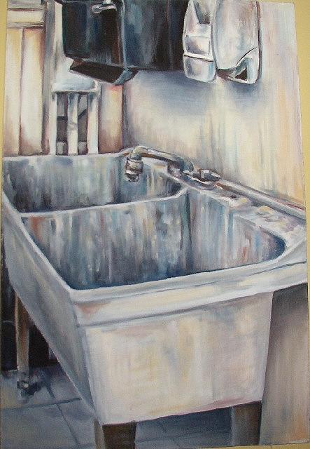 Still Life Painting - Where I Wash My Brushes by Elisa Davis Still Life Painting - Where I Wash My Brushes by Elisa Davis