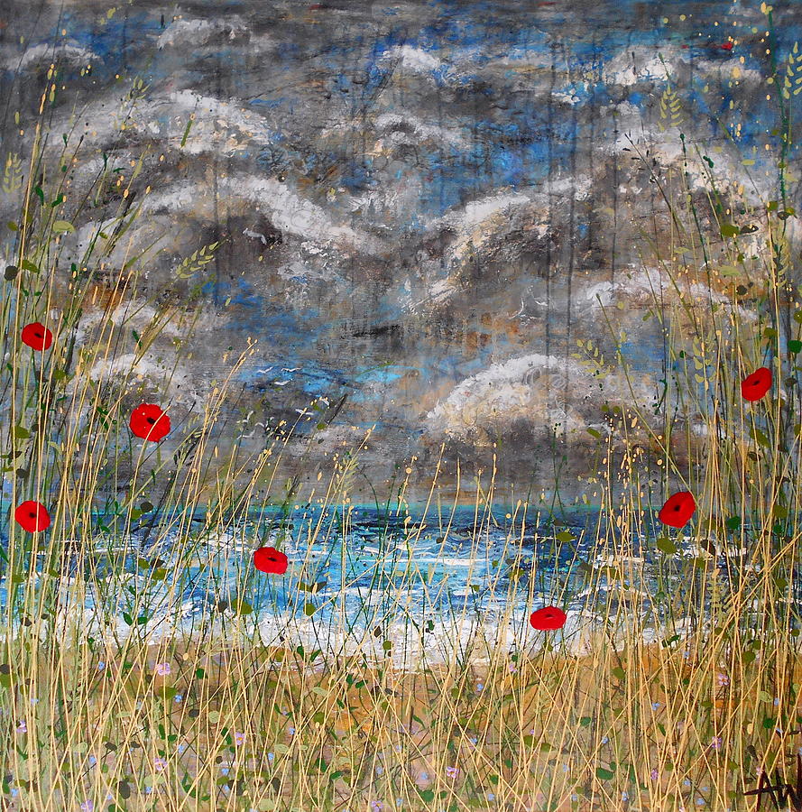 Where Poppies Blow LARGE WORK Painting by Angie Wright
