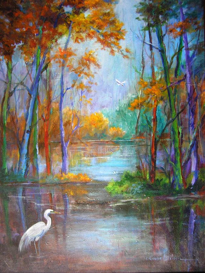 Where the Egret Lives Painting by Barbara Couse Wilson