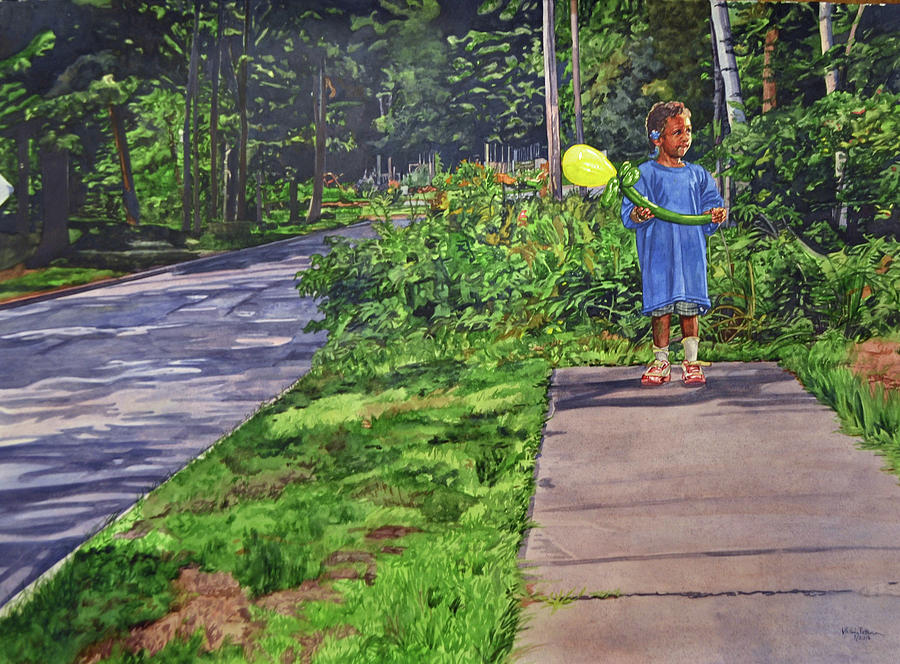 Landscape Painting - Where The Sidewalk Ends by Valerie Patterson