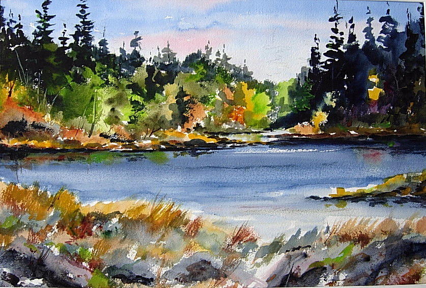 Where the trout bite Painting by Wilfred McOstrich