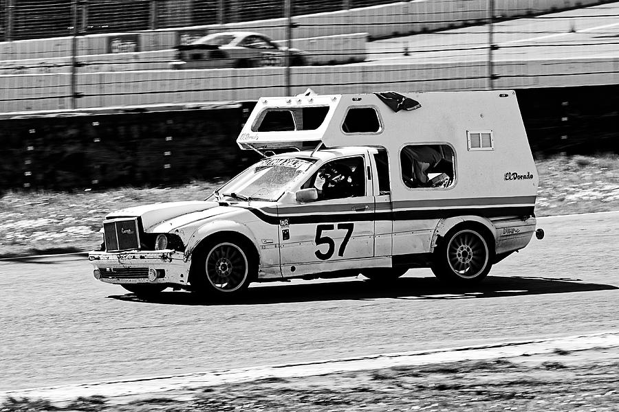 Wheres the Dump Station? -- BMW Camper Race Car at the 24 Hours of LeMons Race, Sonoma California Photograph by Darin Volpe