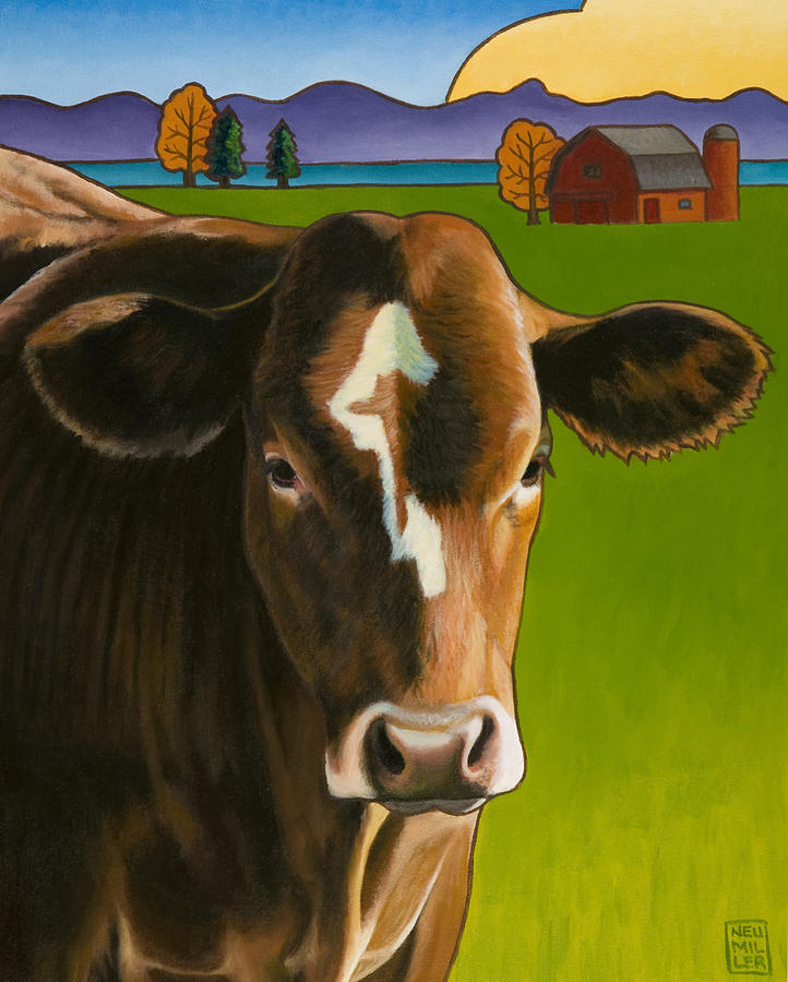 Cow Painting - Whidbey Rose by Stacey Neumiller