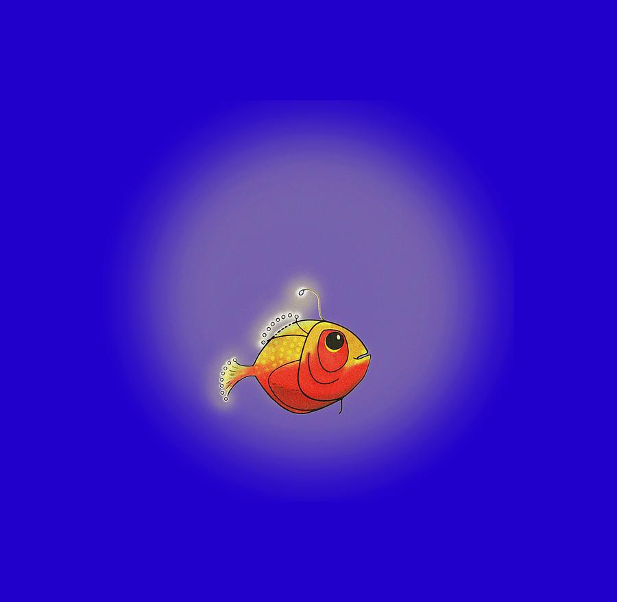Whimsical Angler Fish Digital Art by Jean Moore
