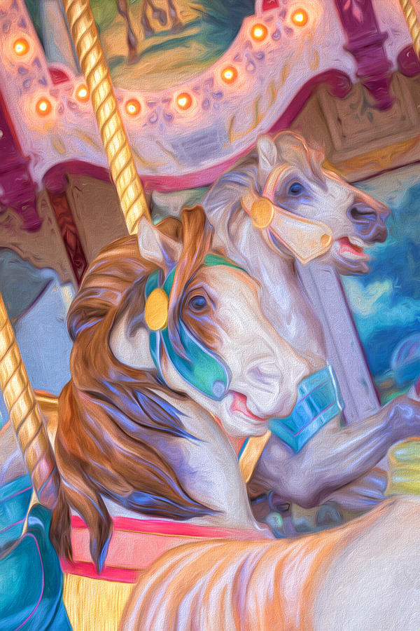 Whimsical Carousel Horses 1 Photograph by Jeff Abrahamson