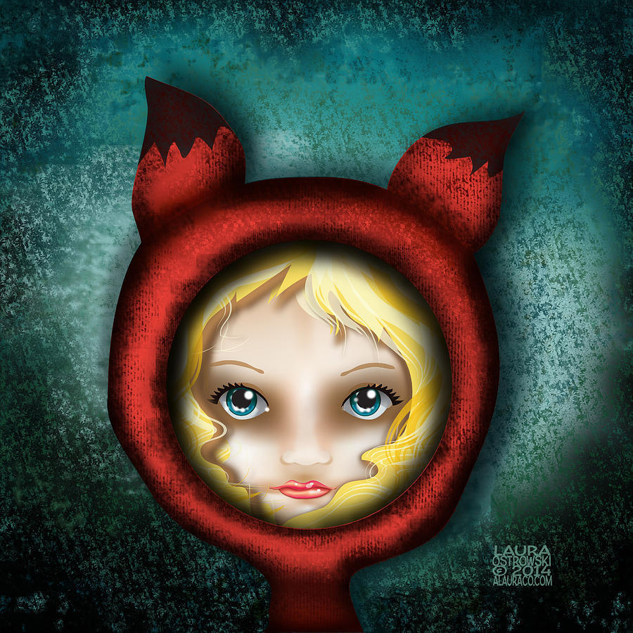 Whimsical Fox Hood Girl Digital Art by Laura Ostrowski