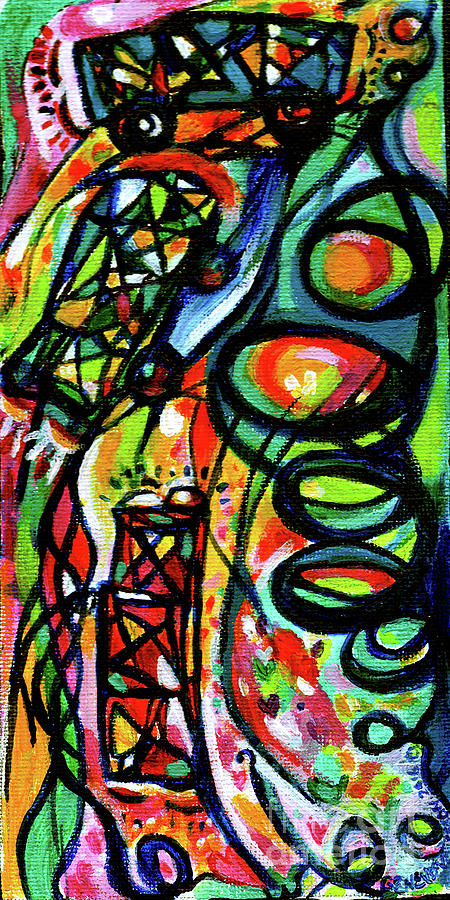 Creve Coeur Streetlight Banners Whimsical Motion 3 Painting by Genevieve Esson